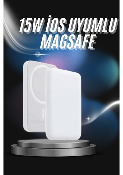 Zeroshop Kablosuz Magsafe Hızlı Şarj 5.000 Mah Kablosuz Şarj Cihazı
