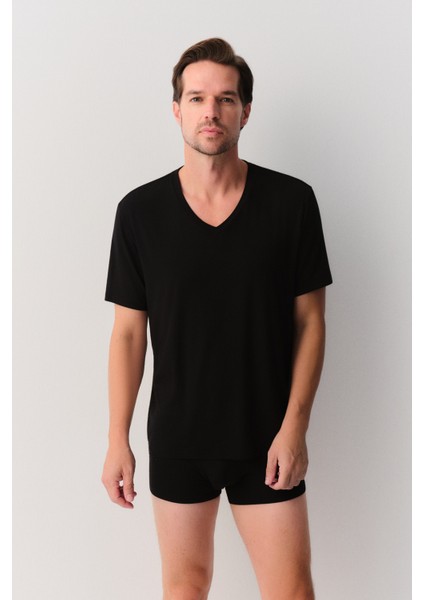 Erkek Modal V Yaka T-Shirt fiyatları