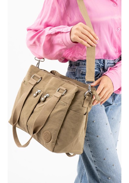 Kadın Büyük Boy Bölmeli Çanta Nude fırsatları