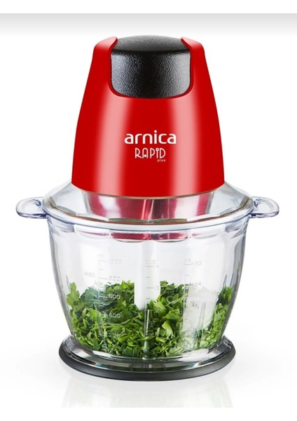 Kırmızı Elektrikli Mini Çok Amaçlı Doğrayıcı, Hızlı ve Kolay Kullanım