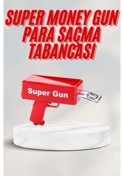 Zeroshop Kırmızı Parti Oyuncağı Para Saçma Fırlatma Tabancası Makinesi Super Money