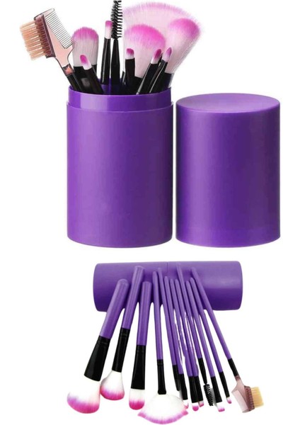 Zeroshop Makyaj Fırçası 12 Parça Set Yumuşak Uçlu Göz Makyajına Uygun Hafif ve Taşınabilir Çanta indirimleri