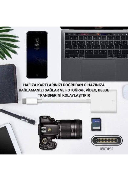 Usb-C To Sd / Hafıza Kart Okuyucu | Tak & Çalıştır Kamera Kart Dönüştürücü, Telefon, Tablet Pc Uyumlu indirimleri