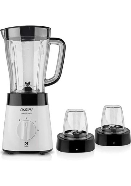 500W Sürahi Blender, 1.5l Hacim, Paslanmaz Çelik Bıçak, Şık Beyaz Tasarım