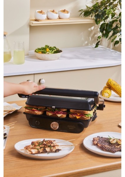 2400W Tost ve Izgara Makinesi, 6 Dilim, Walnut Brown, Şık ve Fonksiyonel Tasarım fiyatları