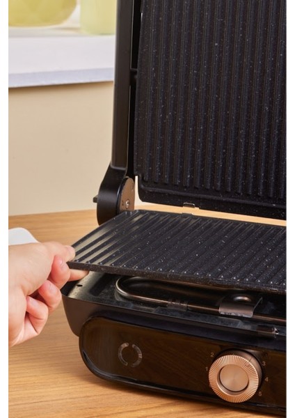 2400W Tost ve Izgara Makinesi, 6 Dilim, Walnut Brown, Şık ve Fonksiyonel Tasarım modelleri