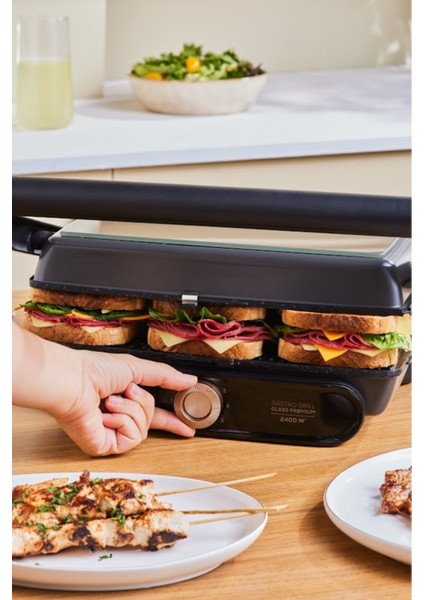 2400W Tost ve Izgara Makinesi, 6 Dilim, Walnut Brown, Şık ve Fonksiyonel Tasarım fırsatları