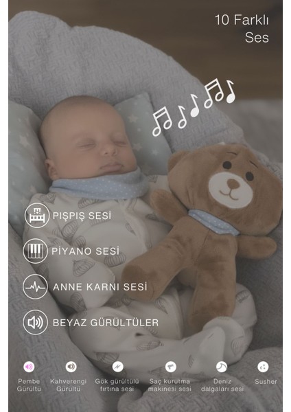 Uyku Arkadaşı - Beyaz Gürültü, Pışpış ve Ninnili Mavi Fularlı fiyatları