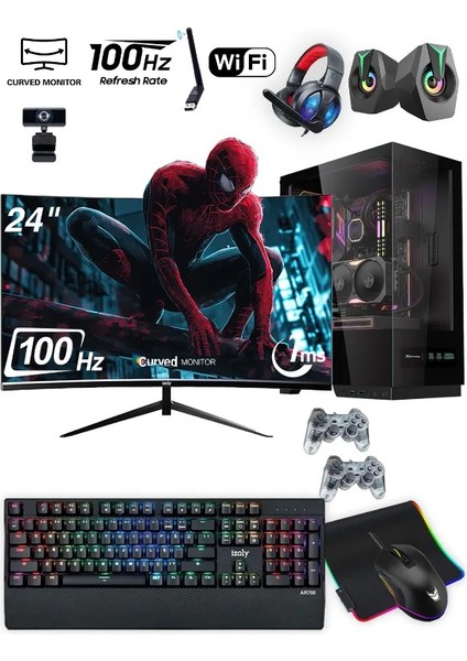 Obelisk i5-10400F 16GB 512GB SSD M.2 NVME RX580 8GB 256 Bit 24'' Oyuncu Masaüstü Bilgisayarı