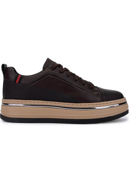 Erkek Hakiki Deri Sneakers & Spor Ayakkabı 381 21624 Erk Ayk Y25 Kahve Kmbn