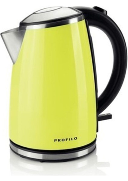 Paslanmaz Çelik 1700 ml Su Isıtıcı Kettle, Yeşil Renk