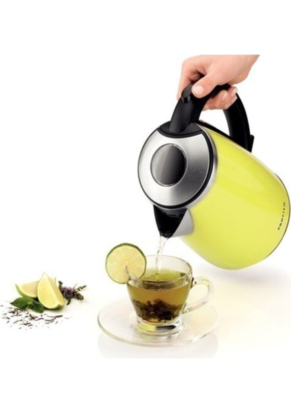 Paslanmaz Çelik 1700 ml Su Isıtıcı Kettle, Yeşil Renk modelleri
