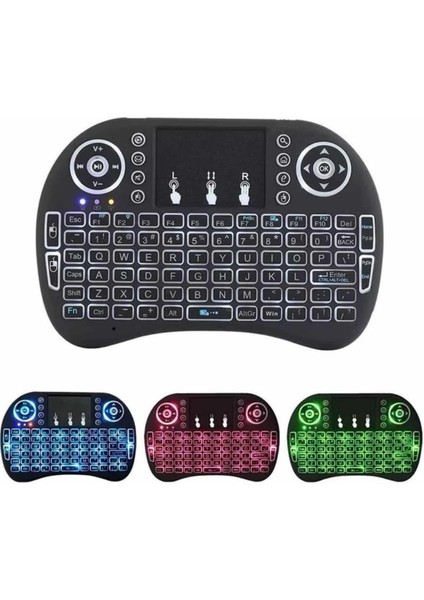 Zeroshop Işıklı Kablosuz Mini Klavye ve Dokunmatik Mouse Seti Türkçe Kablosuz fiyatları
