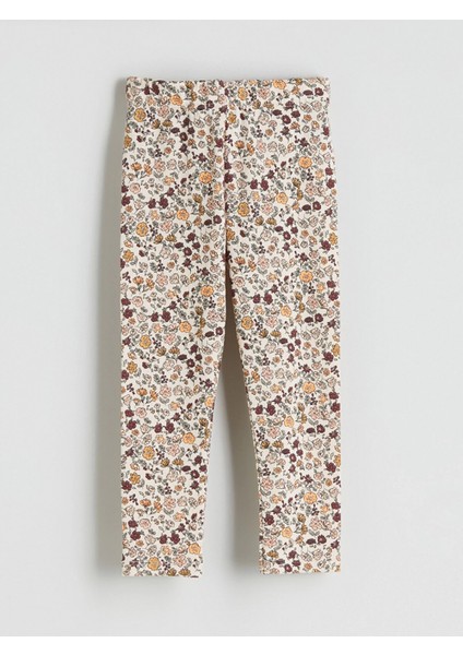 Lcw Kids Bej Beli Lastikli Çiçekli Kız Çocuk Tayt modelleri