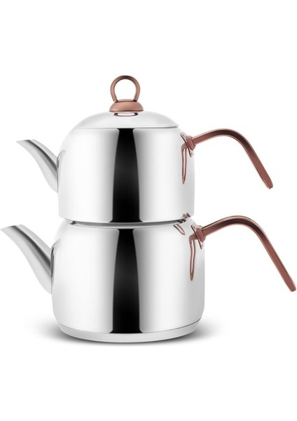 Renkli Çaydanlık Takımı, Rosegold, Modern ve Şık Tasarım, Dayanıklı ve Kullanışlı