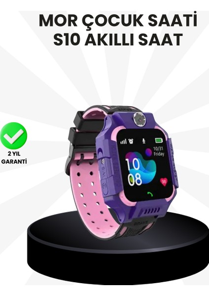 Zeroshop S10 Akıllı Çocuk Saati Mor Model Çift Yönlü Konuşma ve Sos Fonksiyonu