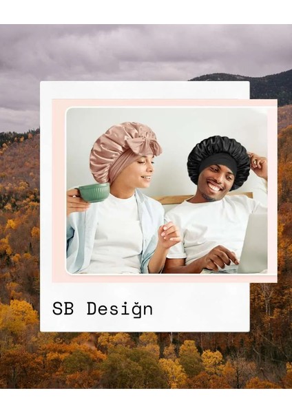 Ayarlanabilir ipek Saten Saç Bakım ve Uyku Bonesi Bandana-Siyah modelleri