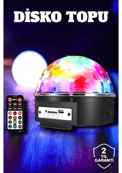 Zeroshop Bluetooth ve Uzaktan Kumandalı Çok Renkli Masaüstü Disko Topu