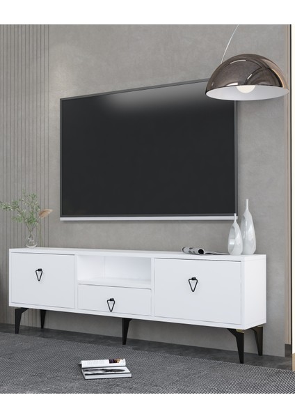 1302DROPCT-1 Tv Sehpası Beyaz-Siyah Kulp fiyatları