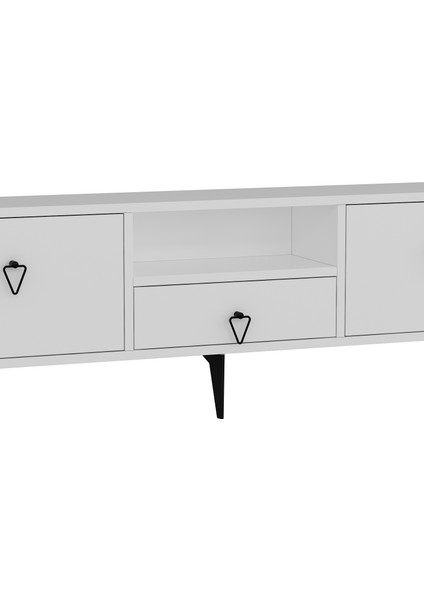 1302DROPCT-1 Tv Sehpası Beyaz-Siyah Kulp fırsatları
