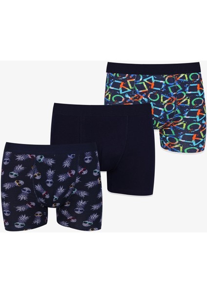 Erkek 3'lü Pamuklu Likralı Boxer indirimleri