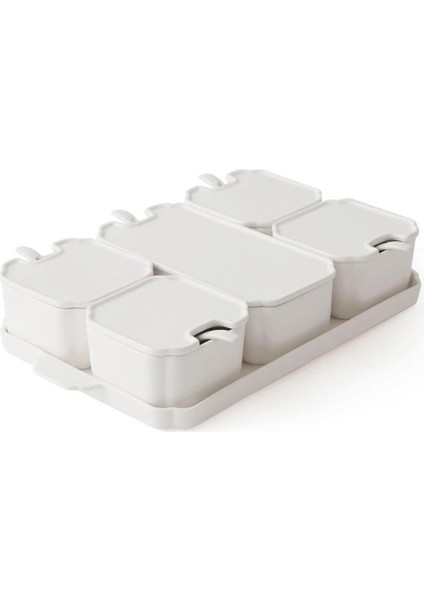 Porselen 6 Parça Tepsili Kaşıklı Kahvaltı Takımı fırsatları