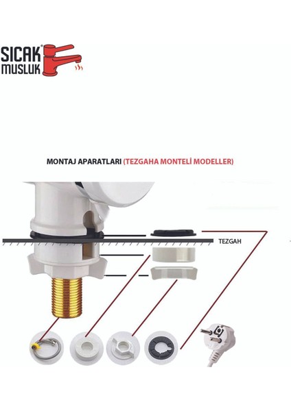 Gümüş Renkli Elektrikli Ani Su Isıtıcı, Lavaboya Monteli, Pratik ve Güvenilir Kullanım indirimleri