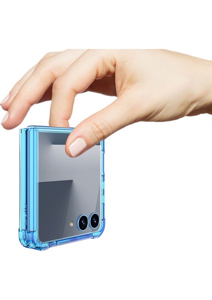 Galaxy Z Flip 7 Kılıf Zore Full Camlı Kıpta Kapak - Mor modelleri
