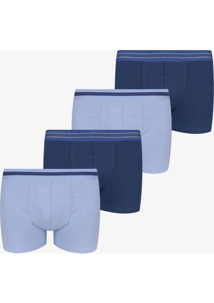Erkek 4'lü Pamuklu Likralı Boxer
