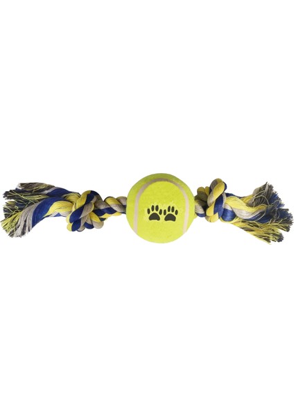 Tenis Toplu Kısa Düğümlü Köpek Diş Ipi 7-26 cm Mavi - Lisinya