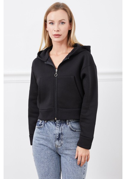 Siyah Fermuarlı Sweatshirt modelleri