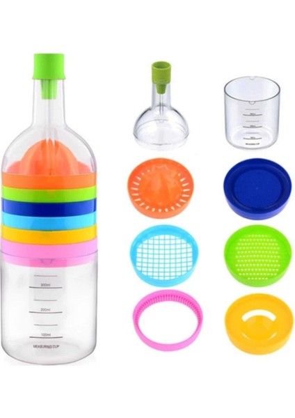 Turuncu 8 Parça Mutfak Seti: Huni, Yumurta Ayırıcı ve Limon Sıkıcı