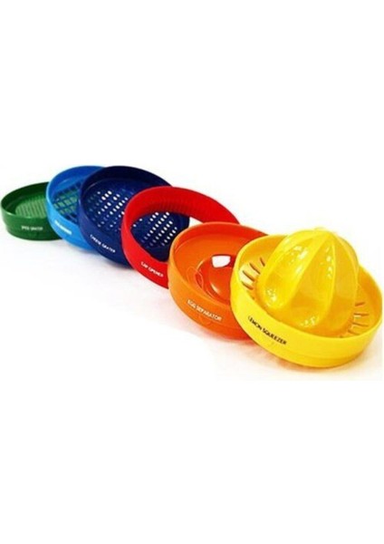 Turuncu 8 Parça Mutfak Seti: Huni, Yumurta Ayırıcı ve Limon Sıkıcı fırsatları