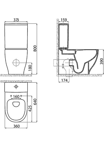Mare Beyaz Kanalsız Duvara Sıfır Klozet Takımı MA361, Creavit Mare Duroplast Yavaş Kapak