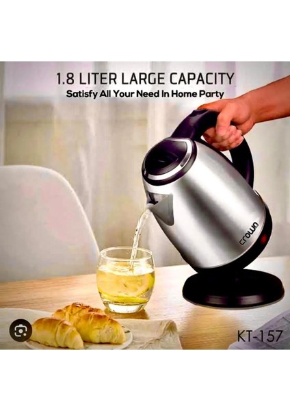 Gri Çelik Su Isıtıcı Kettle 1500W, Hızlı ve Pratik Kullanım fiyatları