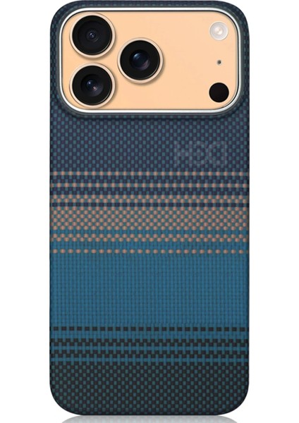 Apple iPhone 17 Pro Kılıf Aramid Fiber Ruaha Kevlar Magsafe Kapak - Turuncu ve Lacivert Renkleriyle fiyatları
