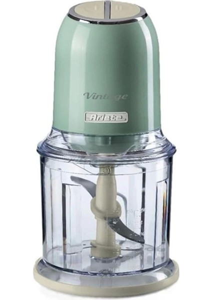 Yeşil Çok Renkli Doğrayıcı, 2 Buton, 4 Paslanmaz Çelik Bıçak, Hız Kademeli