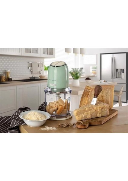 Yeşil Çok Renkli Doğrayıcı, 2 Buton, 4 Paslanmaz Çelik Bıçak, Hız Kademeli indirimleri