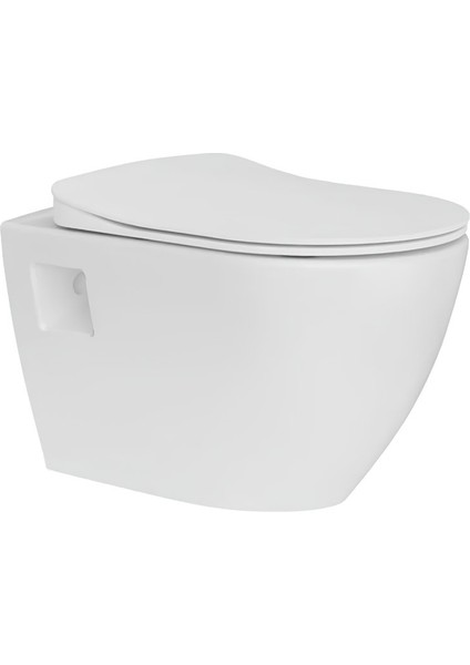 Terra Kanallı Beyaz Asma Klozet TP325, Creavit Terra Duck Yavaş Kapak
