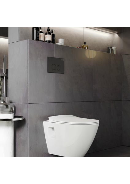 Terra Beyaz Kanalsız Asma Klozet TP329, Creavit Terra Duck Yavaş Kapak