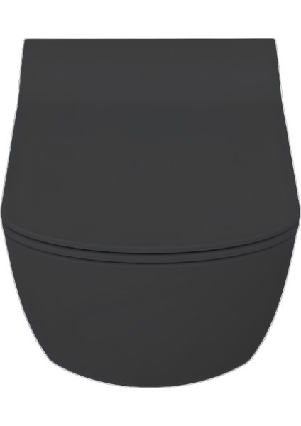 Elegant Mat Antrasit Kanalsız Asma Klozet EG321, Creavit Elegant Duroplast Yavaş Kapak