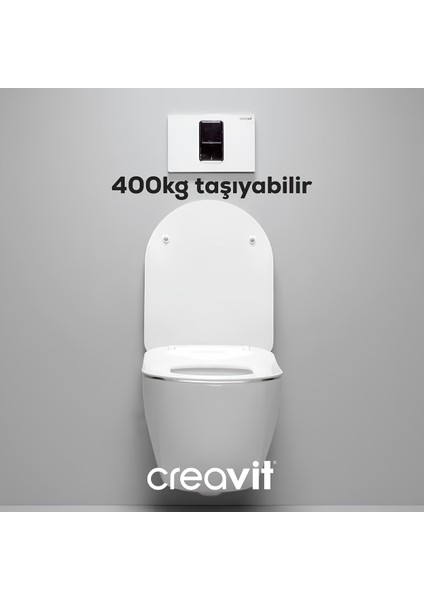 Free Beyaz Kanallı Asma Klozet FE320, Creavit Free Duck Yavaş Kapak