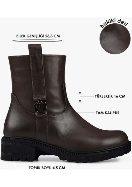 Kadın Raze Koyu Kahve Hakiki Deri Bot fiyatları