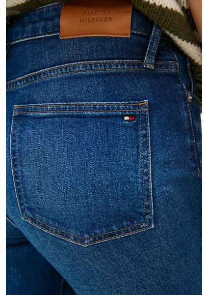 Pamuklu Bootcıt Fit Orta Bel Geniş Paça Jeans Bayan Kot Pantolon WW0WW46729 1bj modelleri