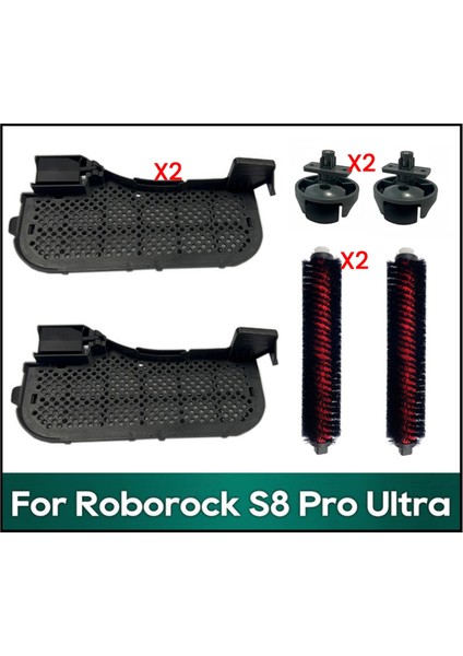 Yüksek Hızlı Temizleme Fırçası ve Su Filtresi ve Roborock S8 Pro Ultra /s8+ Robot Süpürge Aksesuarı Için Üniversal Tekerlek (Yurt Dışından)