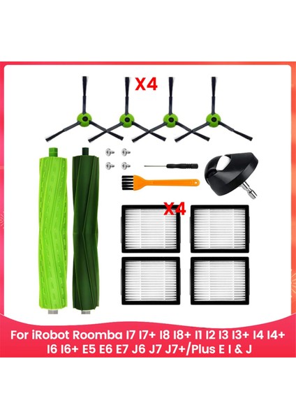 Irobot Roomba Için I7 I7+ I8 I8+ I1 I2 I3 I3+ I4 I4+ I6 I6+ E5 E6 E7 J6 J7 J7+/artı E, I & J Serisi Vakum Filtre Fırçası (Yurt Dışından)