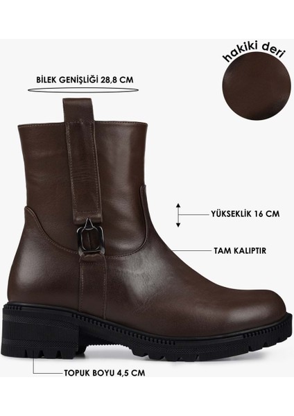 Kadın Raze Kahve Hakiki Deri Bot indirimleri
