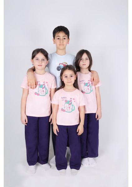 Erkek Çocuk Pamuklu Kısa Kollu Baskılı Pijama Takımı