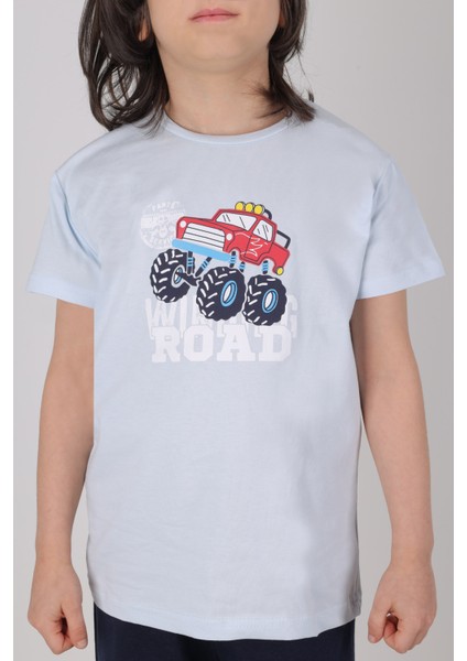 Erkek Çocuk Pamuklu Kısa Kollu Baskılı Pijama Takımı