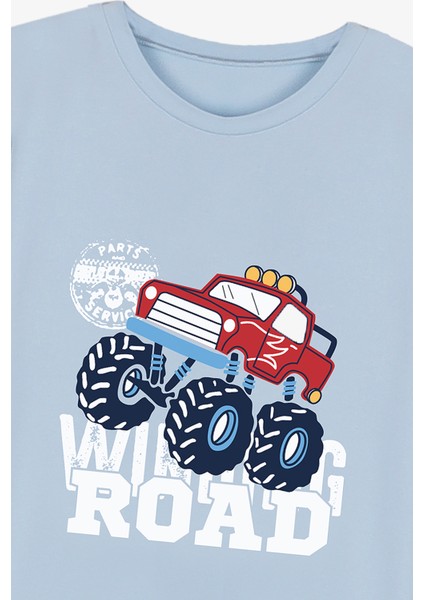 Erkek Çocuk Pamuklu Kısa Kollu Baskılı Pijama Takımı